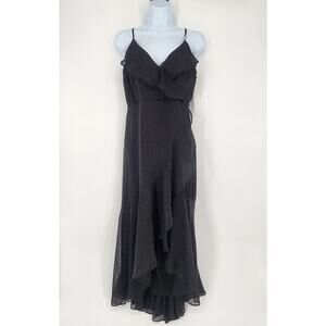 1. State Winter Muse Black Ruffle Sparkle Dress Women's Size XS
